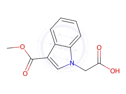 Chemical structure of [3-(methoxycarbonyl)-1H-indol-1-yl]acetic acid