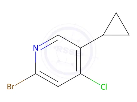 Chemical structure of 2-Bromo-4-chloro-5-cyclopropylpyridine