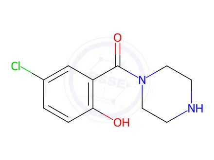 Chemical structure of (5-Chloro-2-hydroxyphenyl)(piperazin-1-yl)methanone