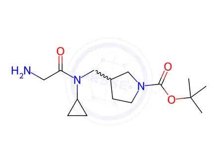 Chemical structure of tert-Butyl 3-((2-amino-N-cyclopropylacetamido)methyl)pyrrolidine-1-carboxylate