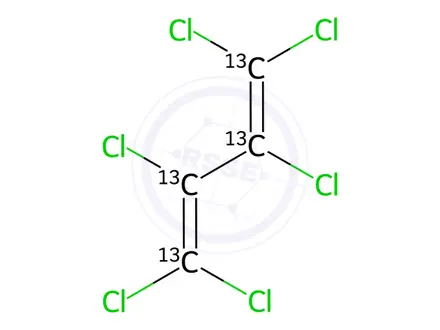 Chemical structure of Hexachloro-1,3-butadiene-13C4