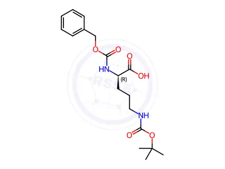 Chemical structure of N-alpha-Z-Ndelta-Boc-D-ornithine