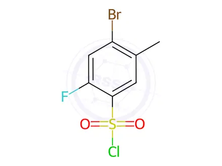 Chemical structure of 4-Bromo-2-fluoro-5-methylbenzene-1-sulfonyl chloride