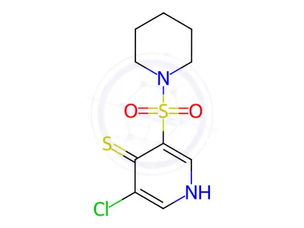 Chemical structure of 3-Chloro-5-(piperidin-1-ylsulfonyl)pyridine-4-thiol