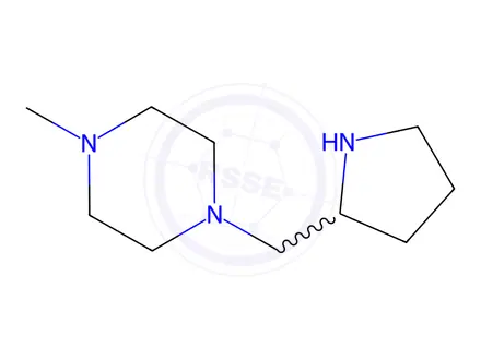 Chemical structure of Piperazine, 1-methyl-4-(2-pyrrolidinylmethyl)-(9CI)