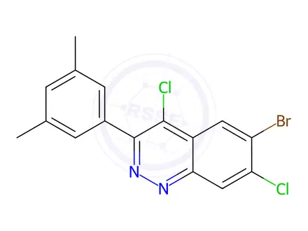 Chemical structure of 6-Bromo-4,7-dichloro-3-(3,5-dimethylphenyl)cinnoline