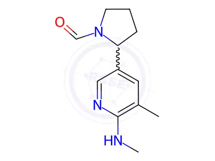 Chemical structure of 2-(5-Methyl-6-(methylamino)pyridin-3-yl)pyrrolidine-1-carbaldehyde