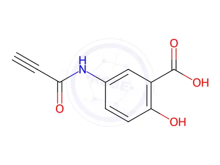 Chemical structure of 2-hydroxy-5-(prop-2-ynamido)benzoic acid