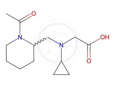 Chemical structure of 2-(((1-Acetylpiperidin-2-yl)methyl)(cyclopropyl)amino)acetic acid
