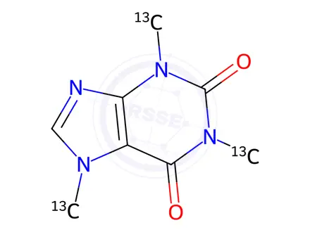 Chemical structure of Caffeine-Trimethyl-13C3