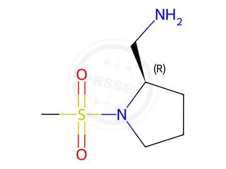 Chemical structure of [(2R)-1-methanesulfonylpyrrolidin-2-yl]methanamine