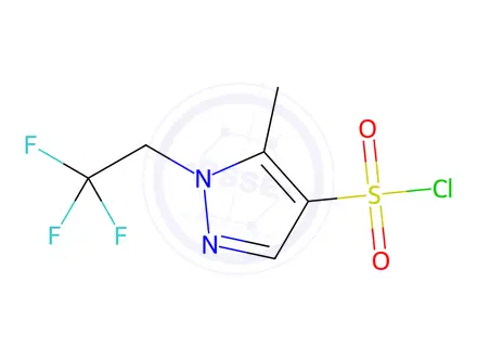 Chemical structure of 5-Methyl-1-(2,2,2-trifluoroethyl)-1H-pyrazole-4-sulfonyl chloride