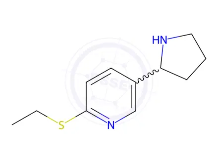 Chemical structure of 2-(Ethylthio)-5-(pyrrolidin-2-yl)pyridine