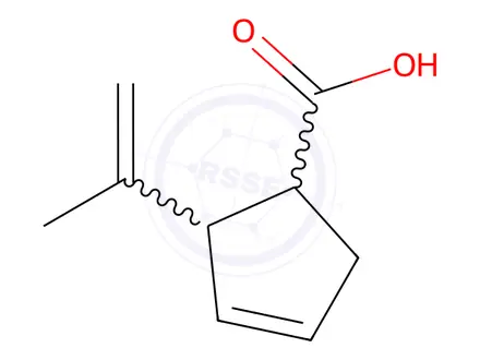 Chemical structure of 3-Cyclopentene-1-carboxylicacid,2-(1-methylethenyl)-(9CI)