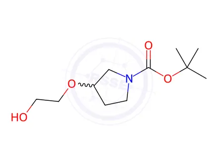 Chemical structure of tert-Butyl 3-(2-hydroxyethoxy)pyrrolidine-1-carboxylate