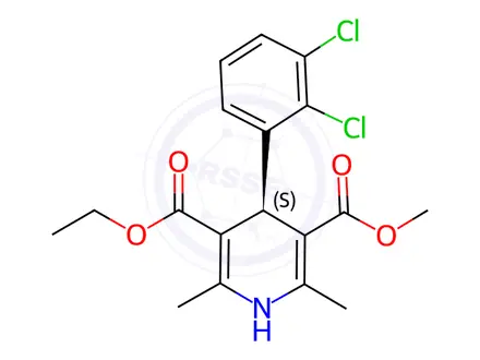 Chemical structure of (S)-(-)-Felodipine