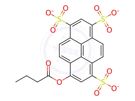 Chemical structure of 8-Butyryloxypyrene-1,3,6-trisulfonic Acid Trisodium Salt