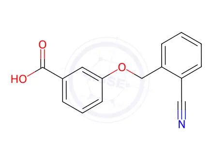 Chemical structure of 3-[(2-cyanophenyl)methoxy]benzoic acid