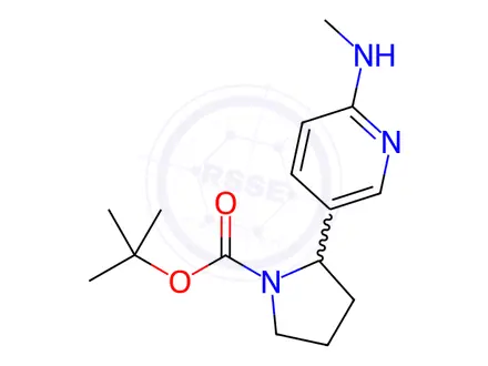 Chemical structure of tert-Butyl 2-(6-(methylamino)pyridin-3-yl)pyrrolidine-1-carboxylate