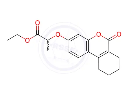 Chemical structure of ethyl 2-[(6-oxo-7,8,9,10-tetrahydrobenzo[c]chromen-3-yl)oxy]propanoate
