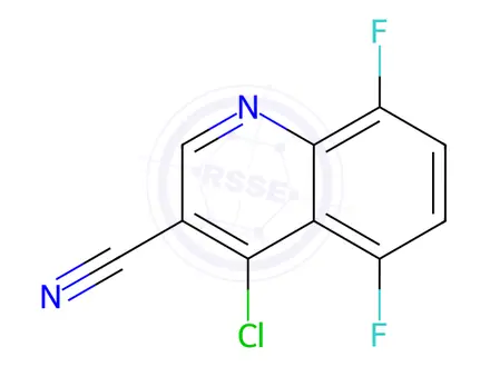Chemical structure of 4-chloro-5,8-difluoroquinoline-3-carbonitrile