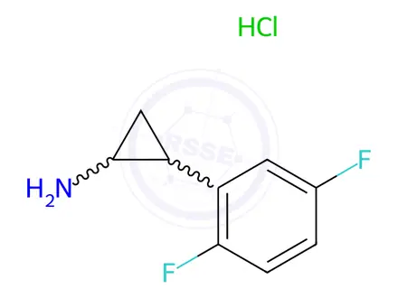 Chemical structure of 2-(2,5-Difluorophenyl)cyclopropan-1-amine hydrochloride