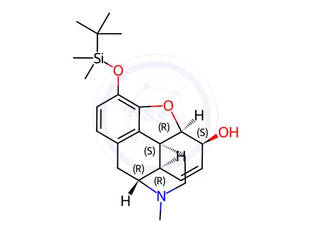 Chemical structure of 3-(tert-Butyldimethylsilyl)morphine (1.0mg/ml in Acetonitrile)