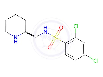 Chemical structure of 2,4-Dichloro-N-piperidin-2-ylMethyl-benzenesulfonaMide hydrochloride
