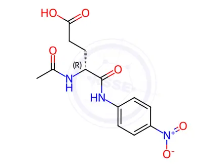 Chemical structure of Pentanoic acid, 4-(acetylamino)-5-((4-nitrophenyl)amino)-5-oxo-, (R)-