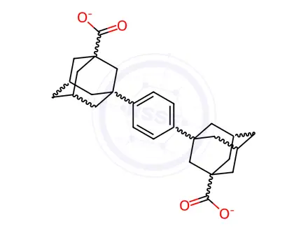 Chemical structure of 3,3'-(1,4-phenylene)bis(adamantane-1-carboxylic acid), disodium salt