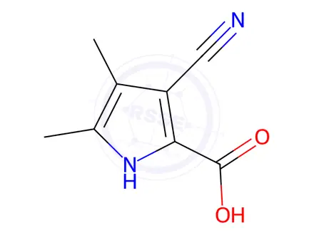 Chemical structure of Pyrrole-2-carboxylic acid, 3-cyano-4,5-dimethyl-(8CI)