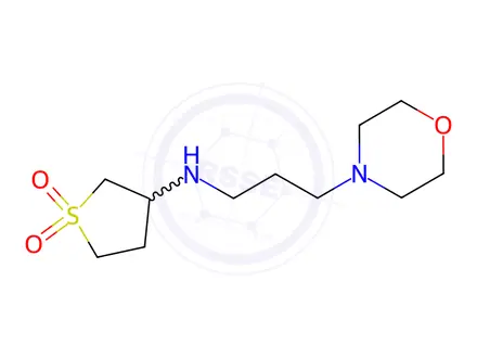 Chemical structure of 3-{[3-(morpholin-4-yl)propyl]amino}-1λ6-thiolane-1,1-dione dihydrochloride