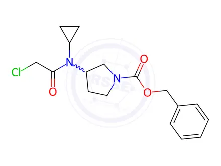 Chemical structure of Benzyl 3-(2-chloro-N-cyclopropylacetamido)pyrrolidine-1-carboxylate