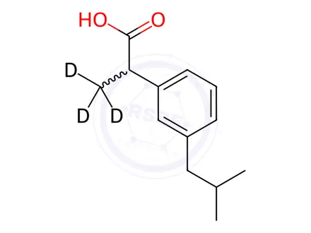 Chemical structure of m-Isobutyl Ibuprofen-d3