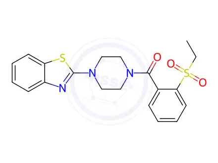 Chemical structure of (4-(Benzo[d]thiazol-2-yl)piperazin-1-yl)(2-(ethylsulfonyl)phenyl)methanone