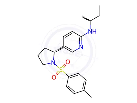 Chemical structure of N-(sec-butyl)-5-(1-tosylpyrrolidin-2-yl)pyridin-2-amine