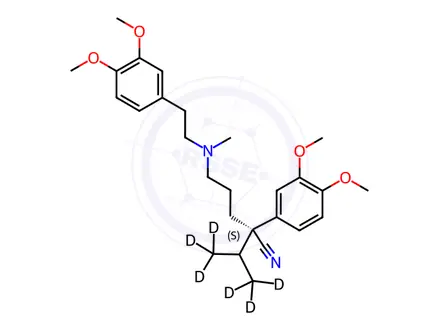 Chemical structure of (S)-(-)-Verapamil-d6 Hydrochloride