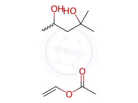 Chemical structure of Acetic acid ethenyl ester, polymer with 2-methyl-2,4-pentanediol