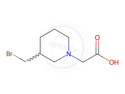 Chemical structure of 2-(3-(Bromomethyl)piperidin-1-yl)acetic acid