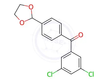 Chemical structure of (4-(1,3-Dioxolan-2-yl)phenyl)(3,5-dichlorophenyl)methanone