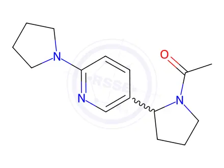 Chemical structure of 1-(2-(6-(Pyrrolidin-1-yl)pyridin-3-yl)pyrrolidin-1-yl)ethanone