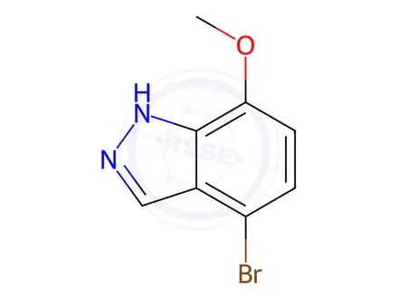 Chemical structure of 4-Bromo-7-methoxy-1H-indazole