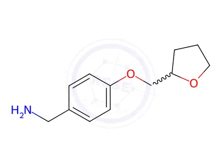 Chemical structure of (4-((Tetrahydrofuran-2-yl)methoxy)phenyl)methanamine