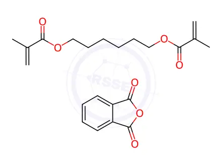 Chemical structure of 1,3-Isobenzofurandione, polymer with 1,6-hexanediol, bis(2-methyl-2-propenoate)