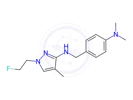Chemical structure of N-[4-(dimethylamino)benzyl]-1-(2-fluoroethyl)-4-methyl-1H-pyrazol-3-amine
