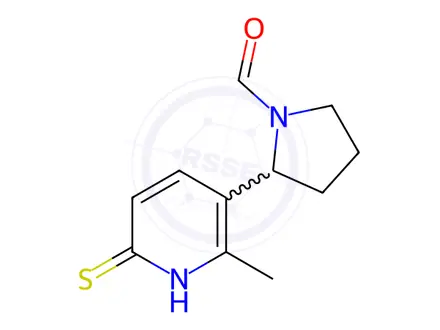 Chemical structure of 2-(6-Mercapto-2-methylpyridin-3-yl)pyrrolidine-1-carbaldehyde