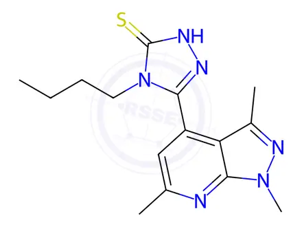Chemical structure of 4-Butyl-5-(1,3,6-trimethyl-1h-pyrazolo[3,4-b]pyridin-4-yl)-4h-1,2,4-triazole-3-thiol