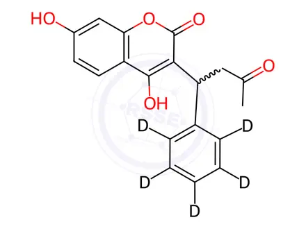 Chemical structure of 7-Hydroxy Warfarin-d5
