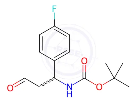 Chemical structure of tert-Butyl (1-(4-fluorophenyl)-3-oxopropyl)carbamate