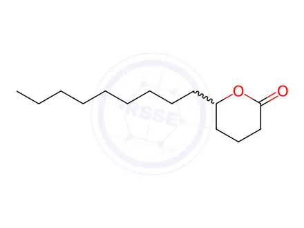 Chemical structure of δ-Tetradecanolactone